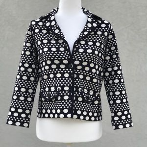 Tory Burch Blue Knit Polka Dot Blazer